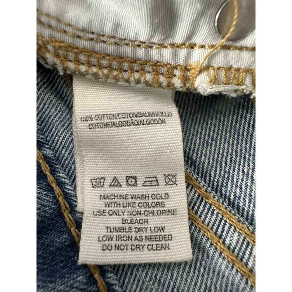 Free People Jean Shorts Women's 27 Cut Off Denim‎ Distressed Blue Acid Dip Dyed - Picture 4 of 7